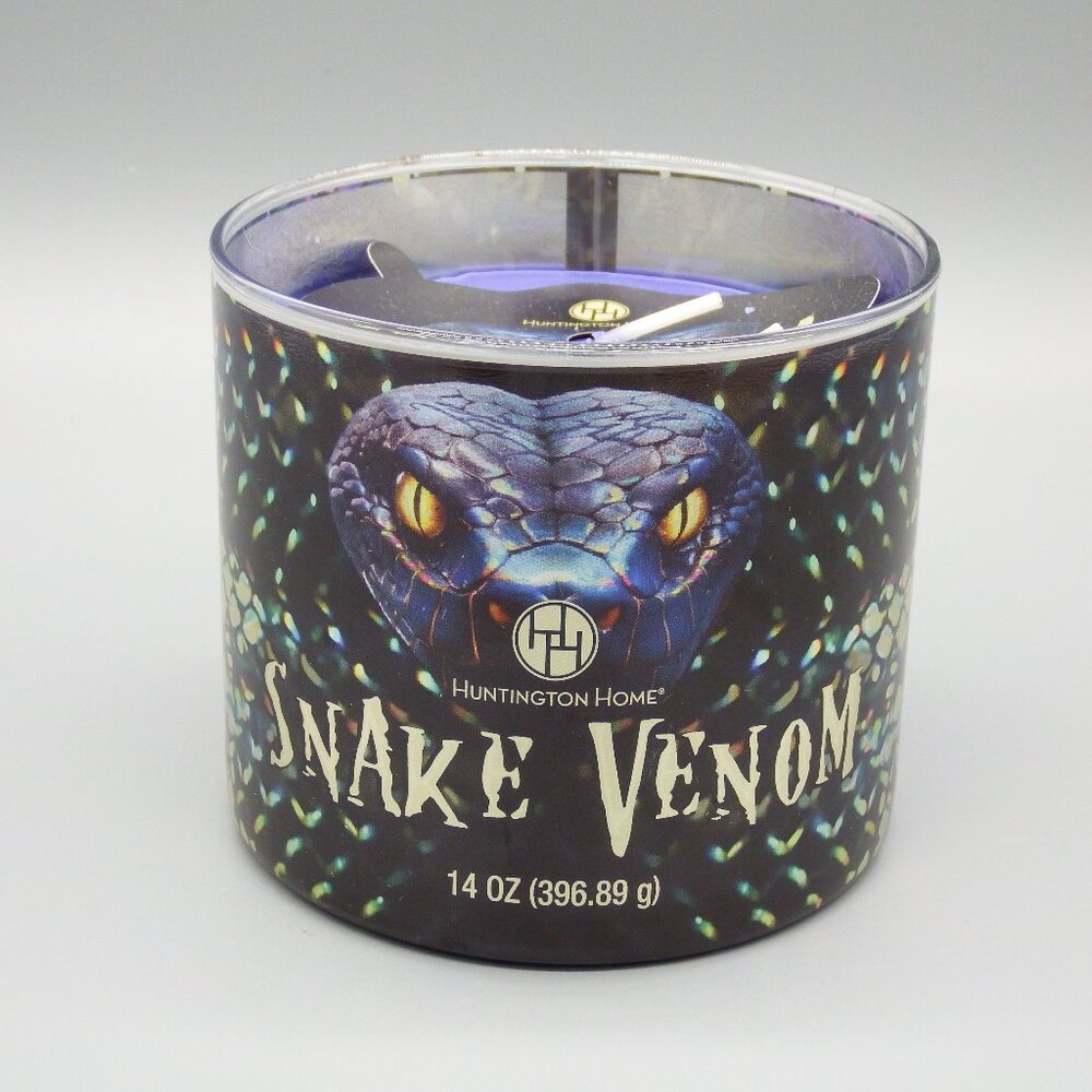 NEW Huntington Home Snake Venom 14 oz Tri Wick Round Glass Jar Scented Candle